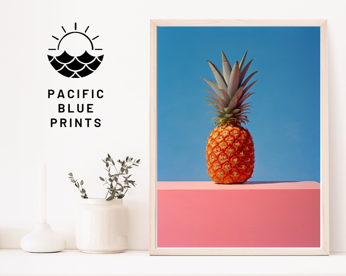 Pineapple Print, Maximalist Tropical Artwork - Image 4