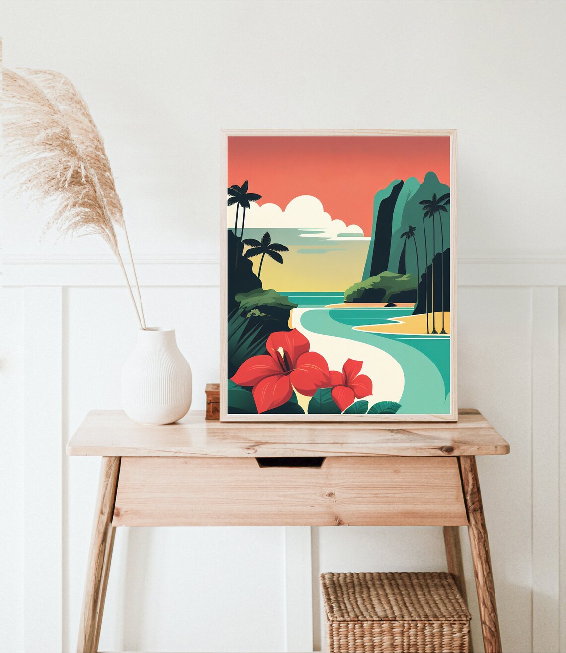 Hawaii Minimalist Boho Travel Poster, Island Art - Image 4