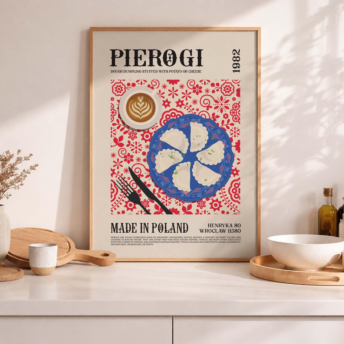 Pierogi Poster Print, Poland Dumpling Food