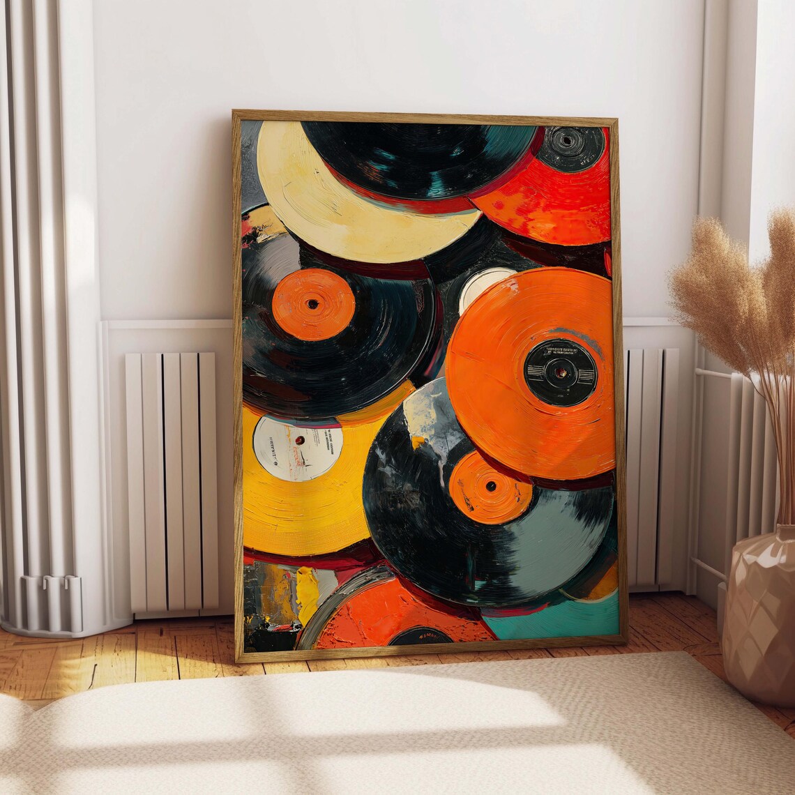 Abstract Vinyl Record, Colorful Retro Music Poster