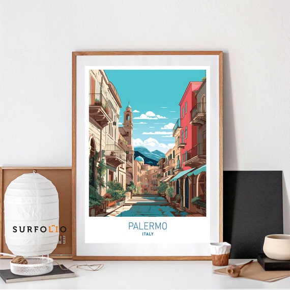 Palermo Sicily Travel Print Mediterranean Cityscape Art Digital Download