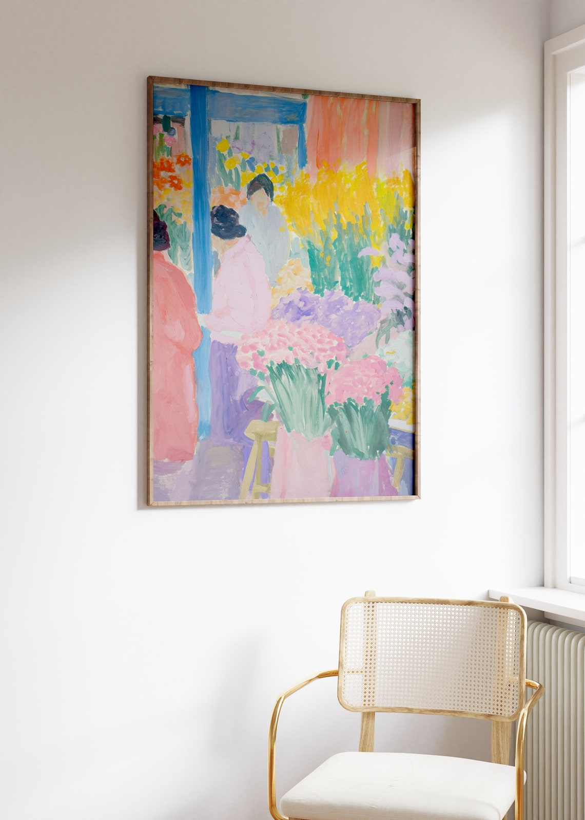 Vintage Flower Market Poster Colourful Floral Print Retro Botanical Wall Art Matisse Style Floral Illustration Flowers Poster Painting - Image 2