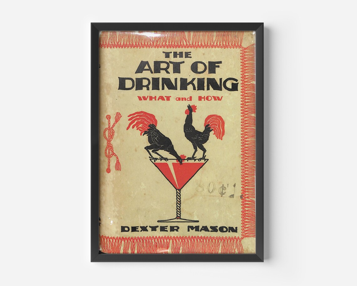 The Art of Drinking Vintage Cocktail Rooster Martini Bar Print - Image 3
