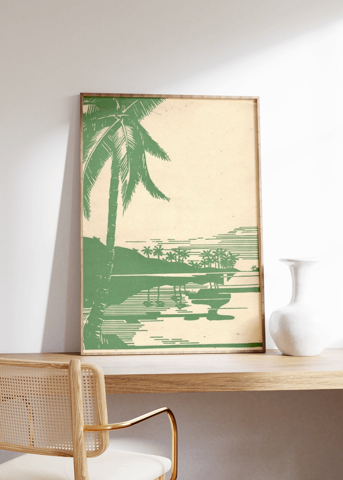 Palm Tree Paradise Beach Vintage Poster, Botanical Print - Image 3