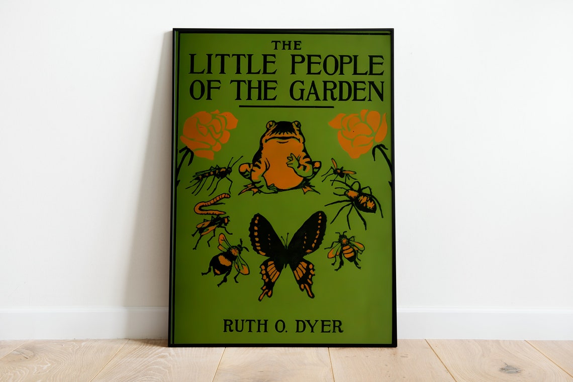 Frog, Butterflies and Insects Vintage Art Deco Poster - Image 4