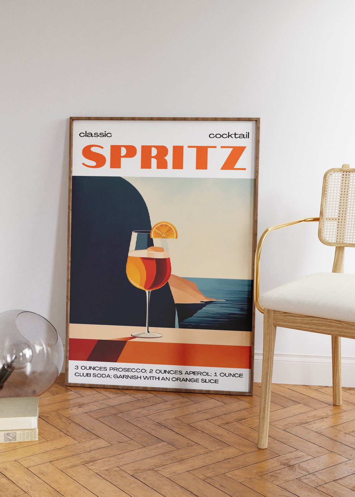 Aperol Spritz, Retro Cocktail Poster Print - Image 2