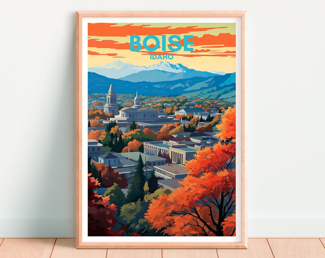 Boise Travel Poster, Idaho City Wall Art Print - Image 4