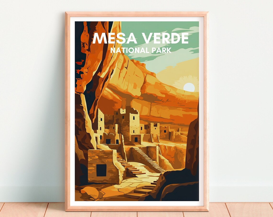 Mesa Verde Travel Poster, Colorado Landscape Print - Image 4