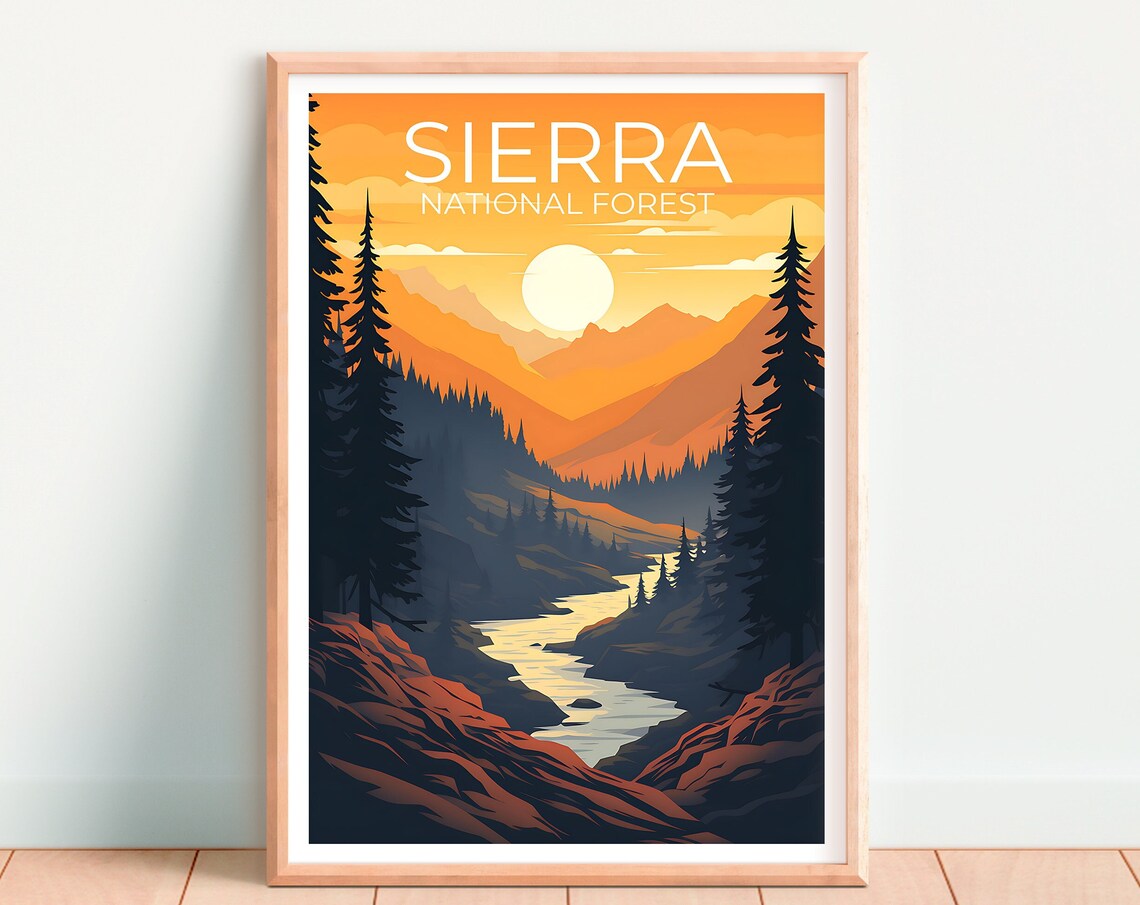 Sierra National Forest California Travel Poster - Image 4