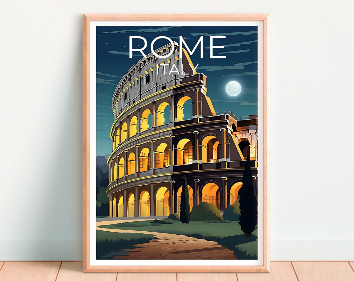 Rome Travel Poster, Colosseum City Print - Image 4