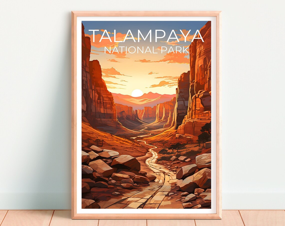 Talampaya National Park Argentina Red Canyon Sunset Travel Poster - Image 4