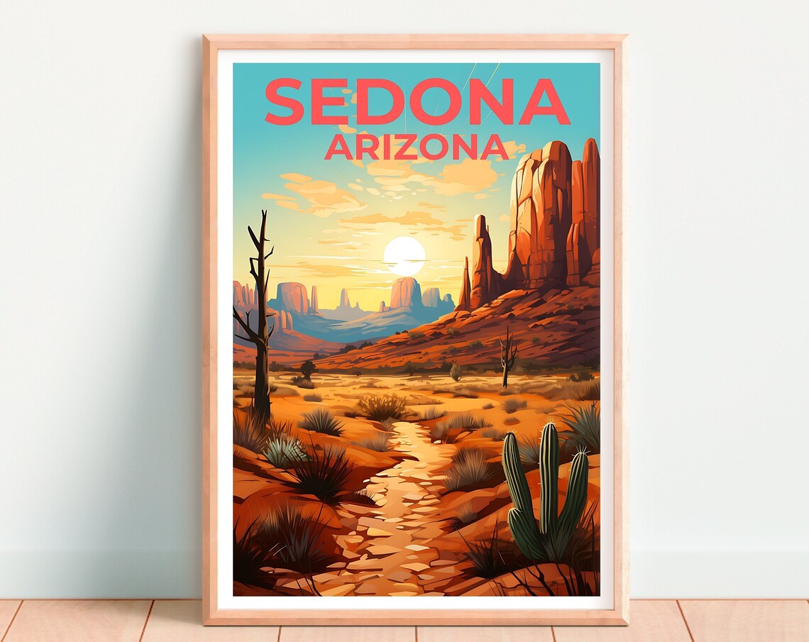 Sedona Travel Poster, Arizona Landscape Art Print - Image 4
