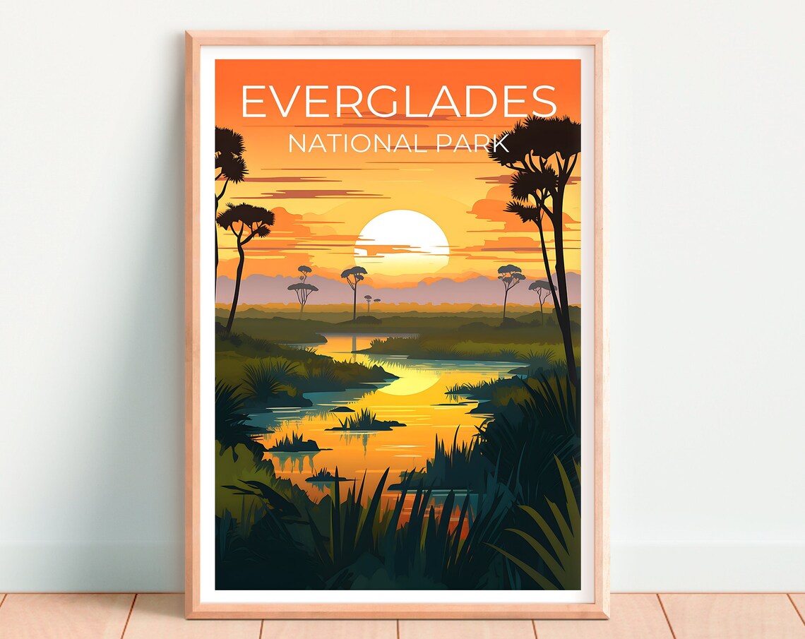 Everglades Travel Poster, Florida Wilderness Art Print - Image 4