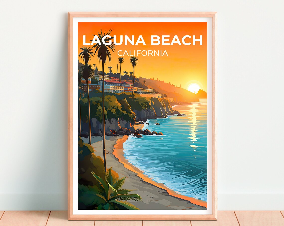 Laguna Beach, California Travel Poster Art Print - Image 4