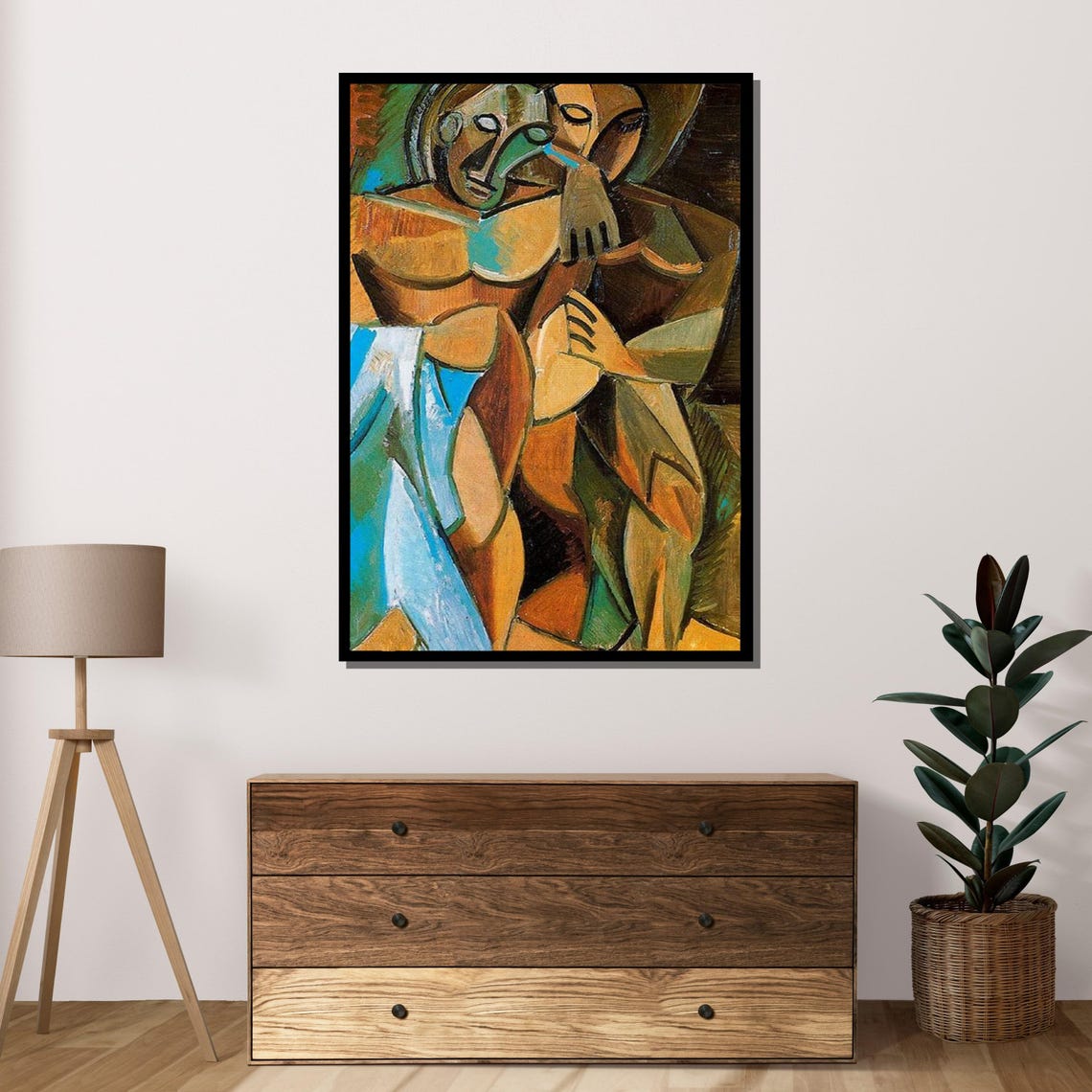 Cubist Lovers Abstract Couple Art Picasso Inspired Wall Decor Modern Art Print Ready To Hang - Image 4