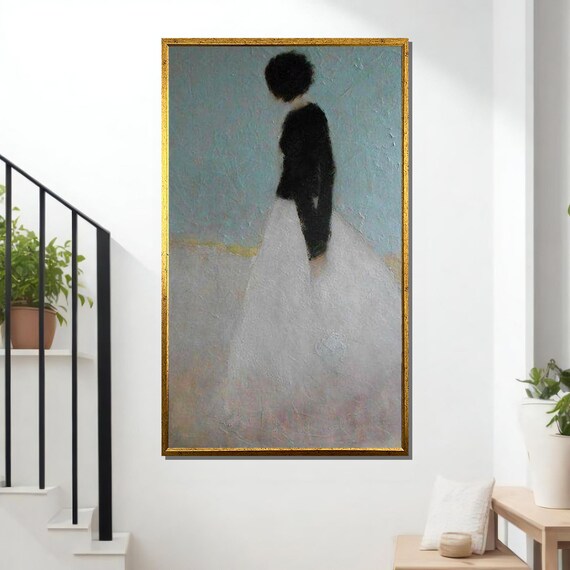Minimalist Woman Silhouette Elegant Black White Modern Art Wall Poster