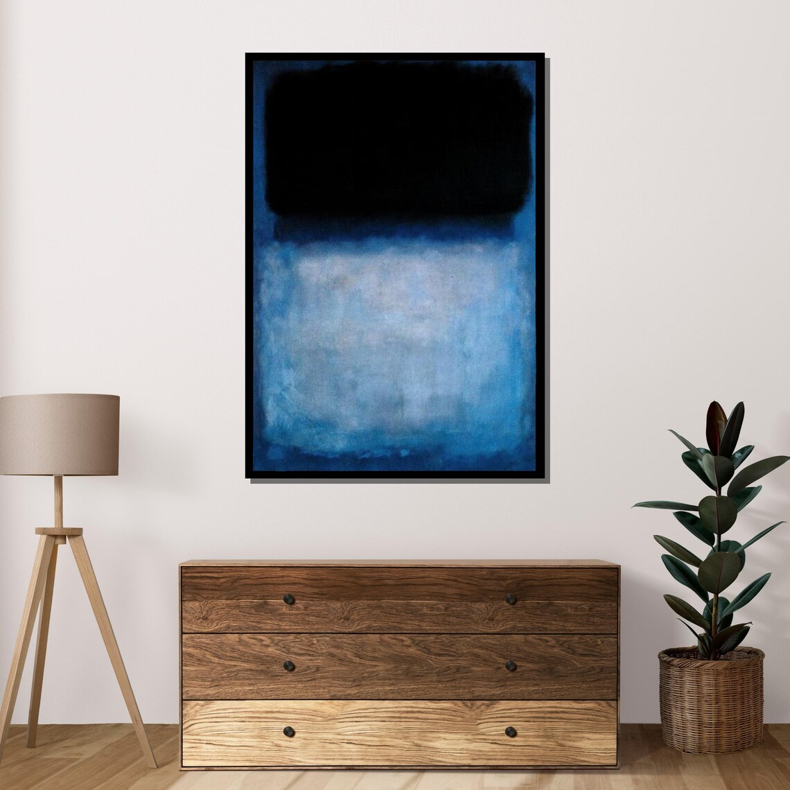 Deep Blue Color Field Soft Midnight Abstract Minimalist Calm Poster - Image 4
