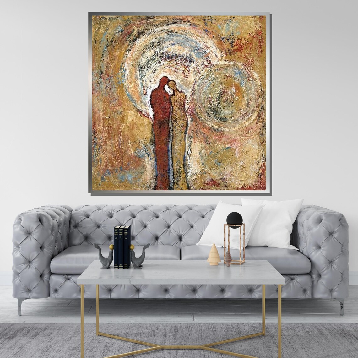 Abstract Couple Art, Romantic Modern Wall Art Print - Image 3