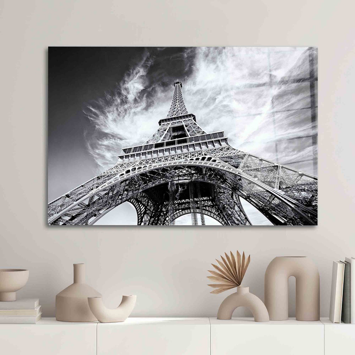 Eiffel Tower Black And White Low Angle Paris Architecture Poster