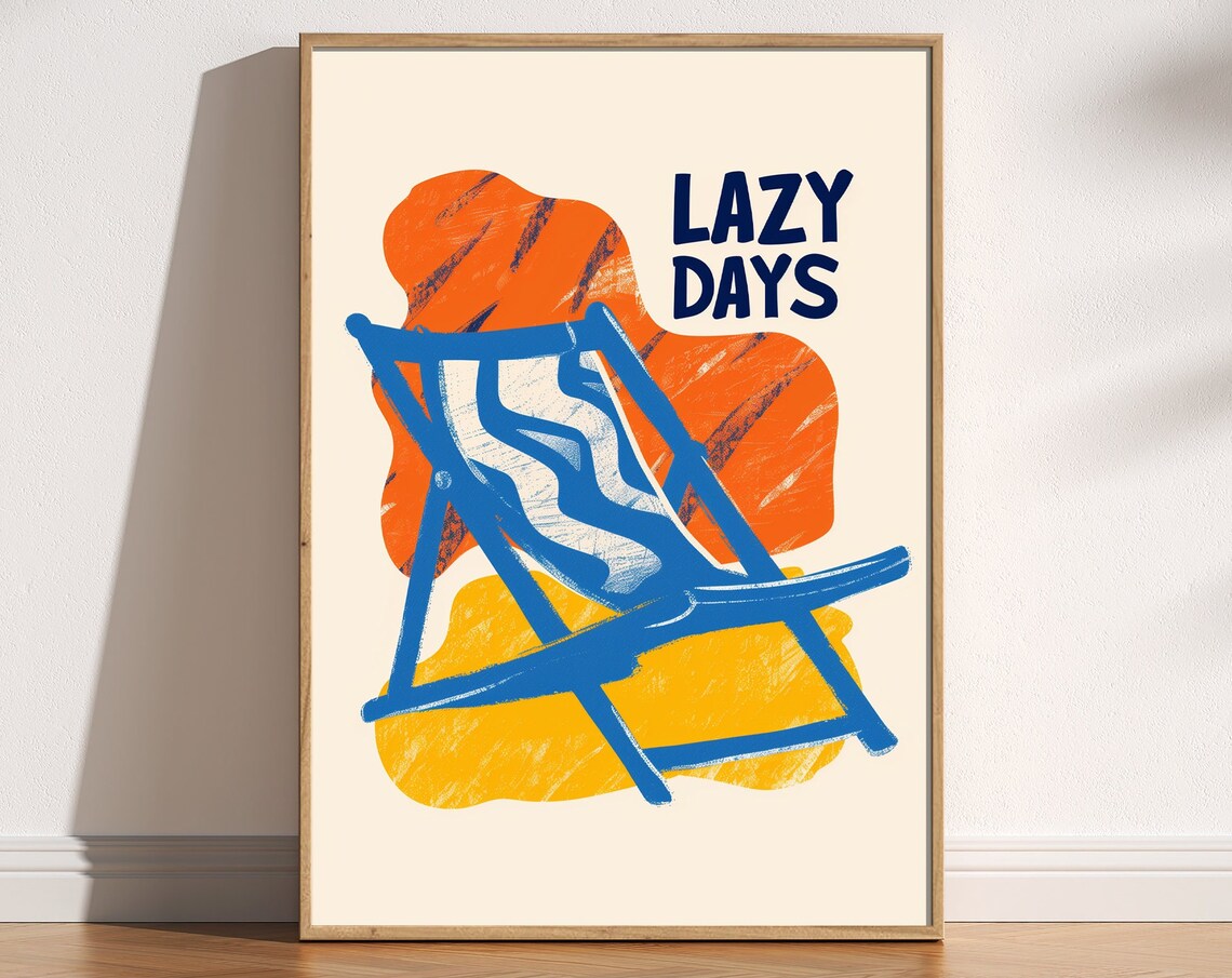 Lazy Days Summer Abstract Mid-Century Art Print