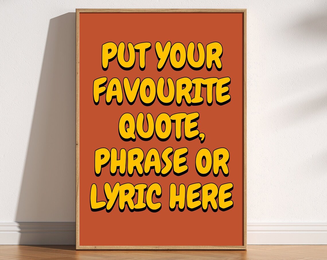Custom Quote Print, Retro Style Typography Art