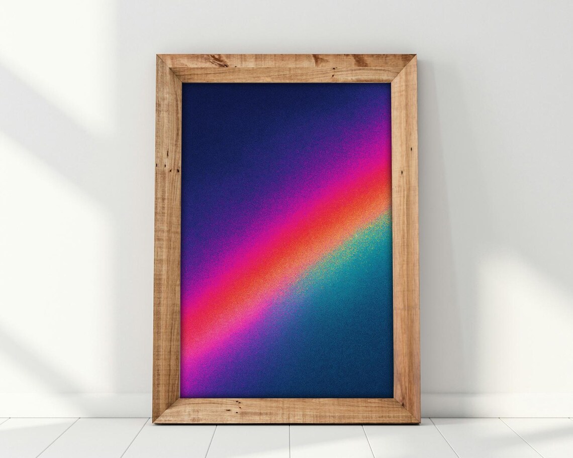 Retro Gradient Noise Vaporwave Spectrum Poster
