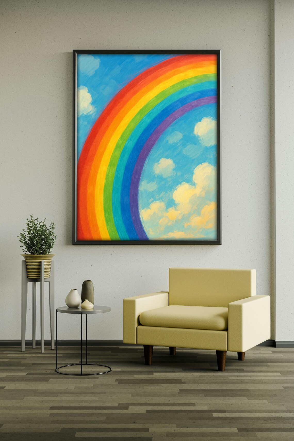 Rainbow Sky Whimsical Cloud and Color Art Print - Image 4