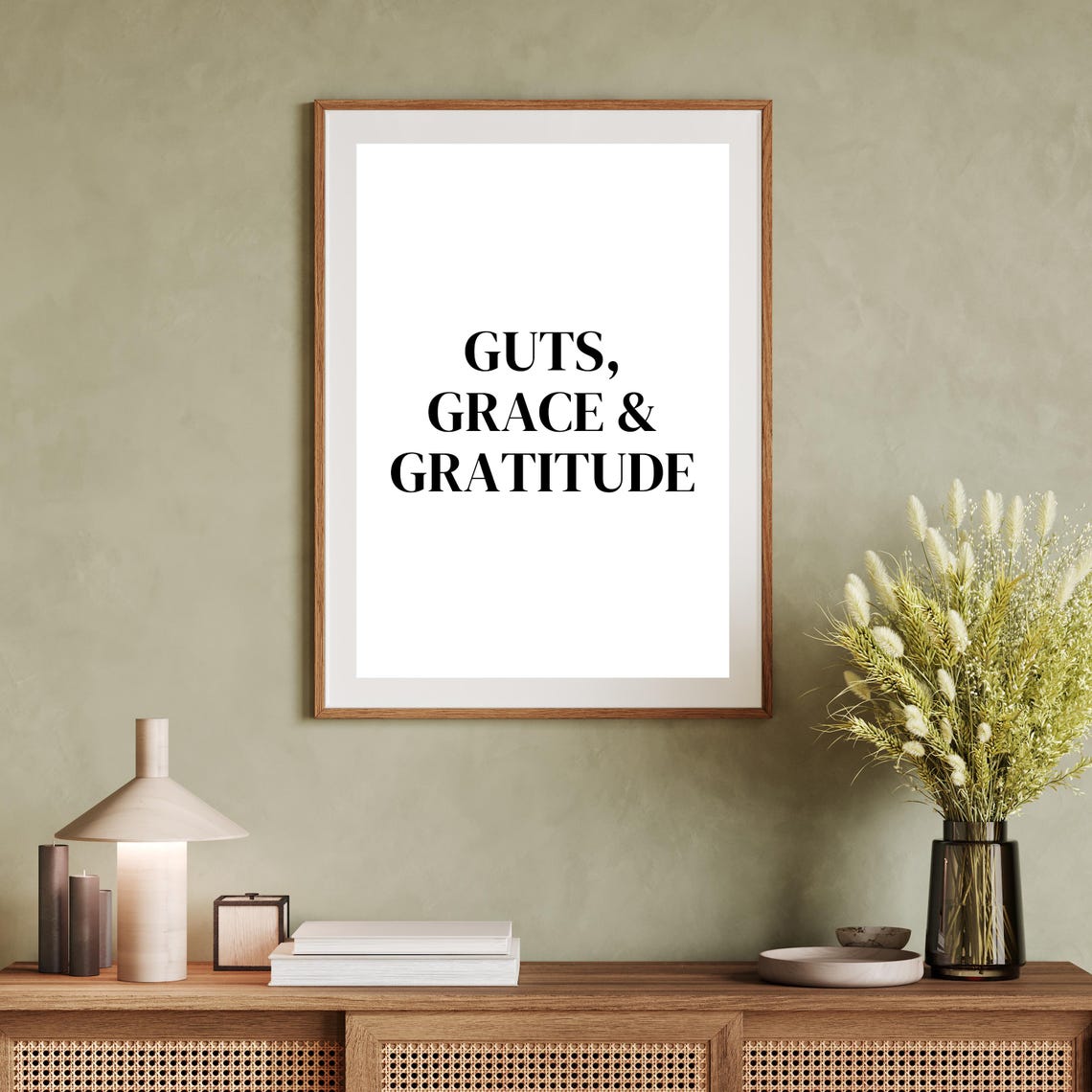 Guts Grace And Gratitude Minimalist Mantra Quote Wall Poster - Image 3