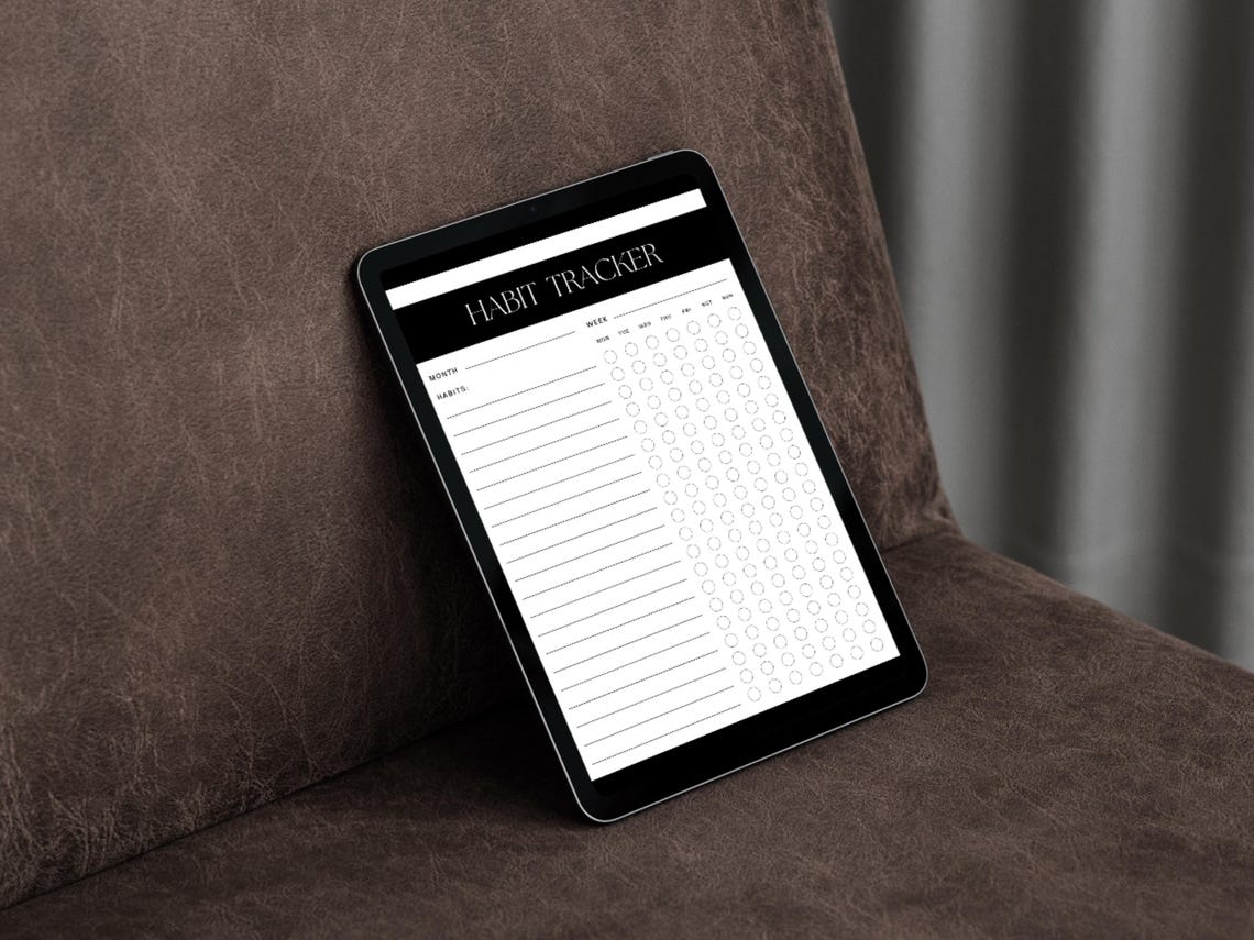 Habit Tracker Minimalist Monthly Weekly Grid Routine Sheet Print - Image 2