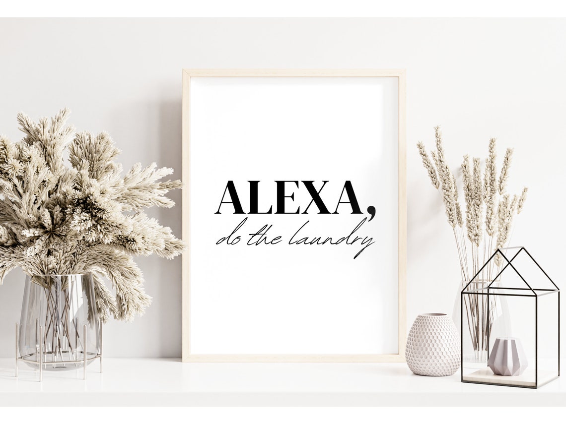 Alexa Do The Laundry Funny Humorous Typography Quote Wall Art