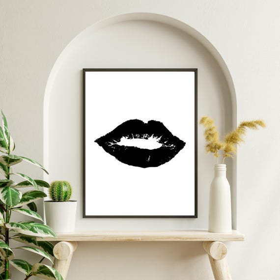 Lips Graphic Print Wall Art Graphic Wall Art Lips Graphic Print Bold Wall Art Graphic Lips Wall Art