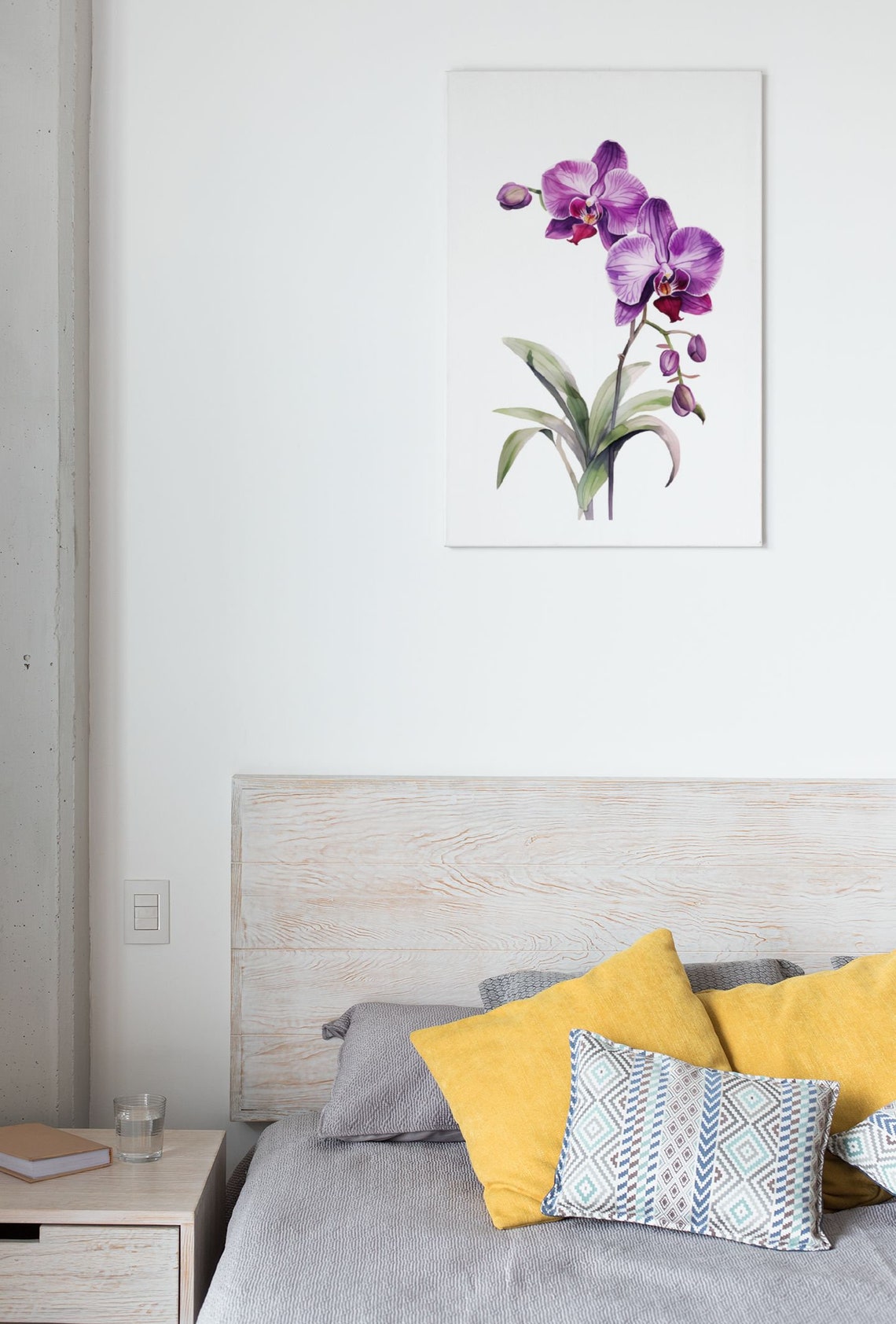Purple Moth Orchid Flower Spray Elegant Watercolor Art Poster - Image 6