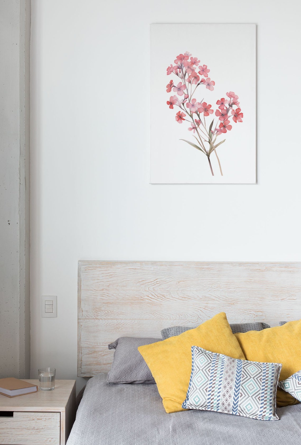 Soft Pink Forget-Me-Not Bouquet Romantic Watercolor Art Poster - Image 6