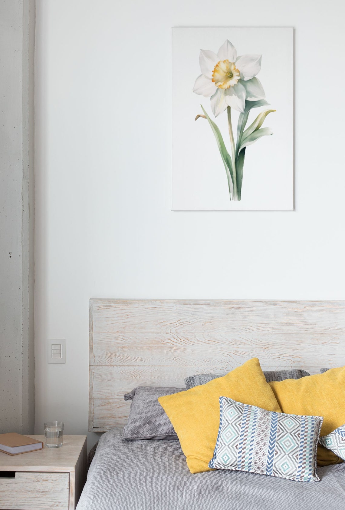 White Narcissus Single Bloom Watercolour Botanical Flower Poster - Image 7