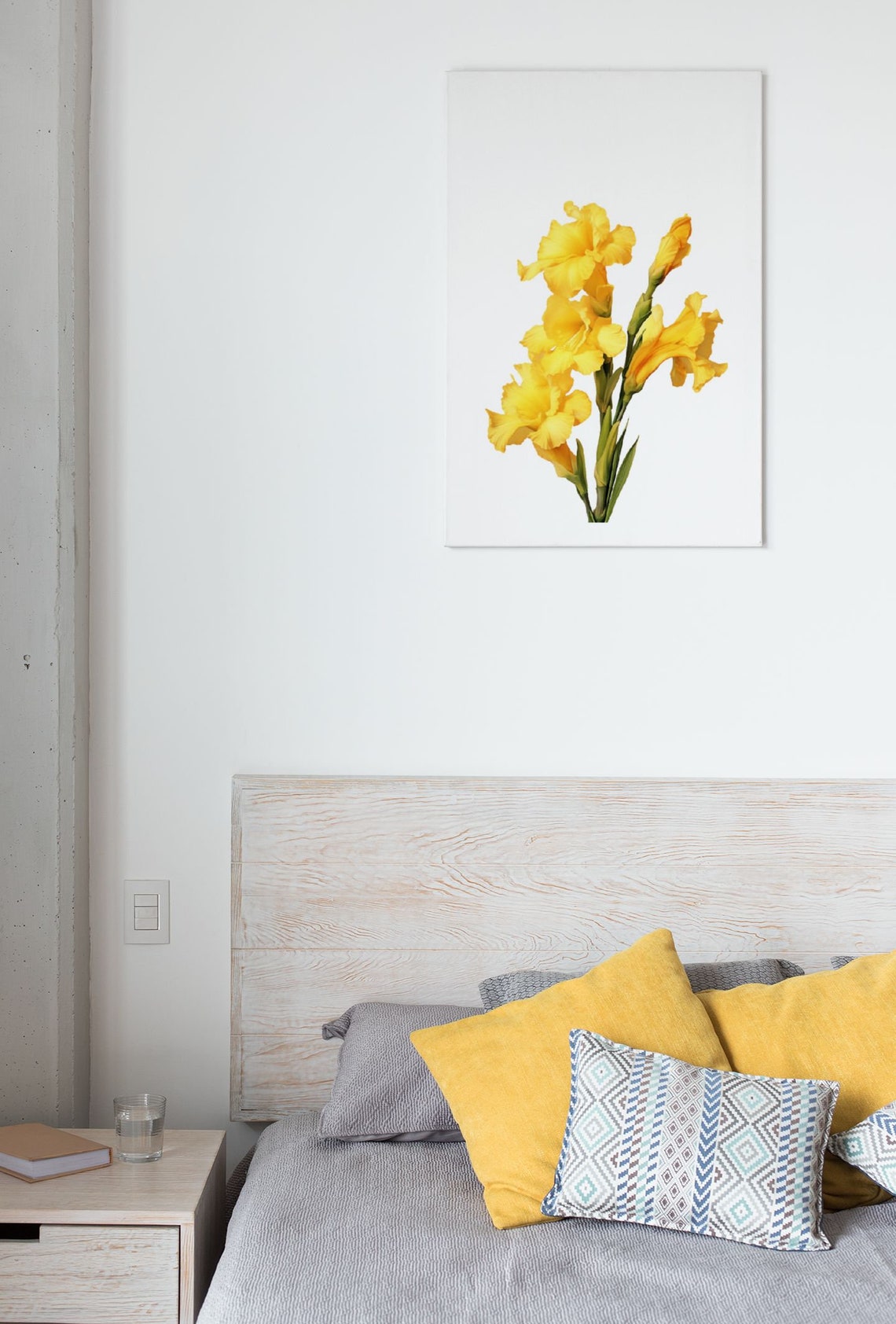 Yellow Gladiolus Blooms Sunny Watercolour Botanical Flower Poster - Image 9