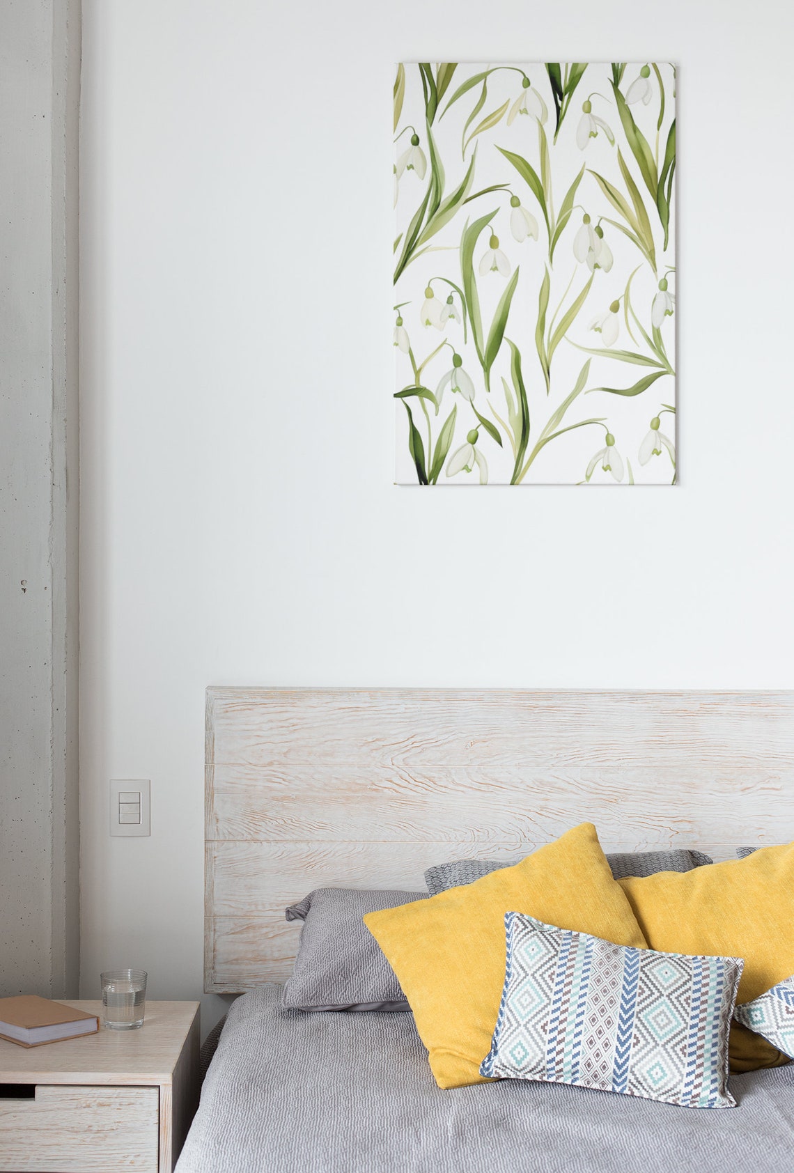 Snowdrop Repeating Floral Pattern Fresh Watercolor Art Poster - Image 6