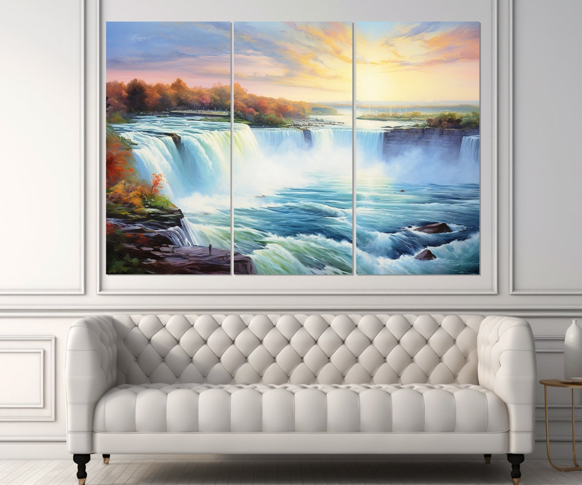 Scenic Niagara Falls Painting Print Niagara Waterfall Art Framed And Ready To Hang - Image 4