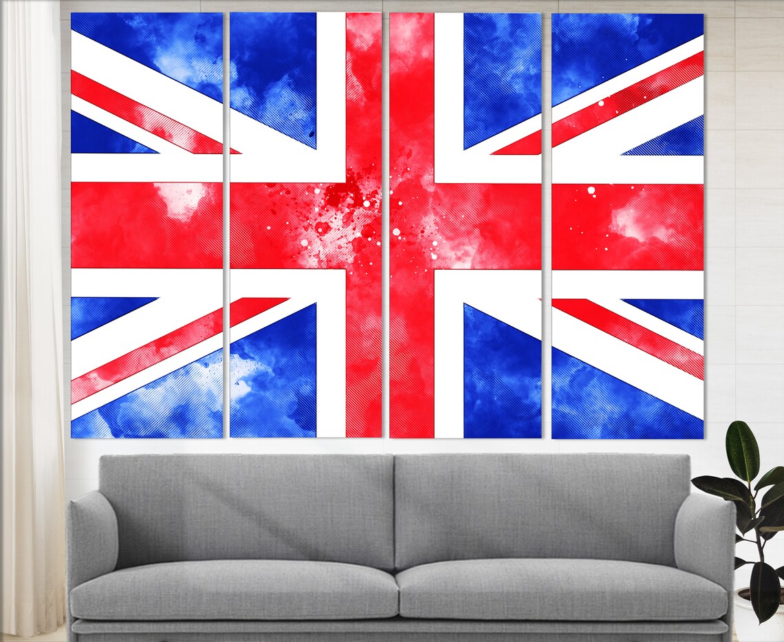 United Kingdom Flag Union Jack Grunge Watercolor British Wall Poster - Image 3