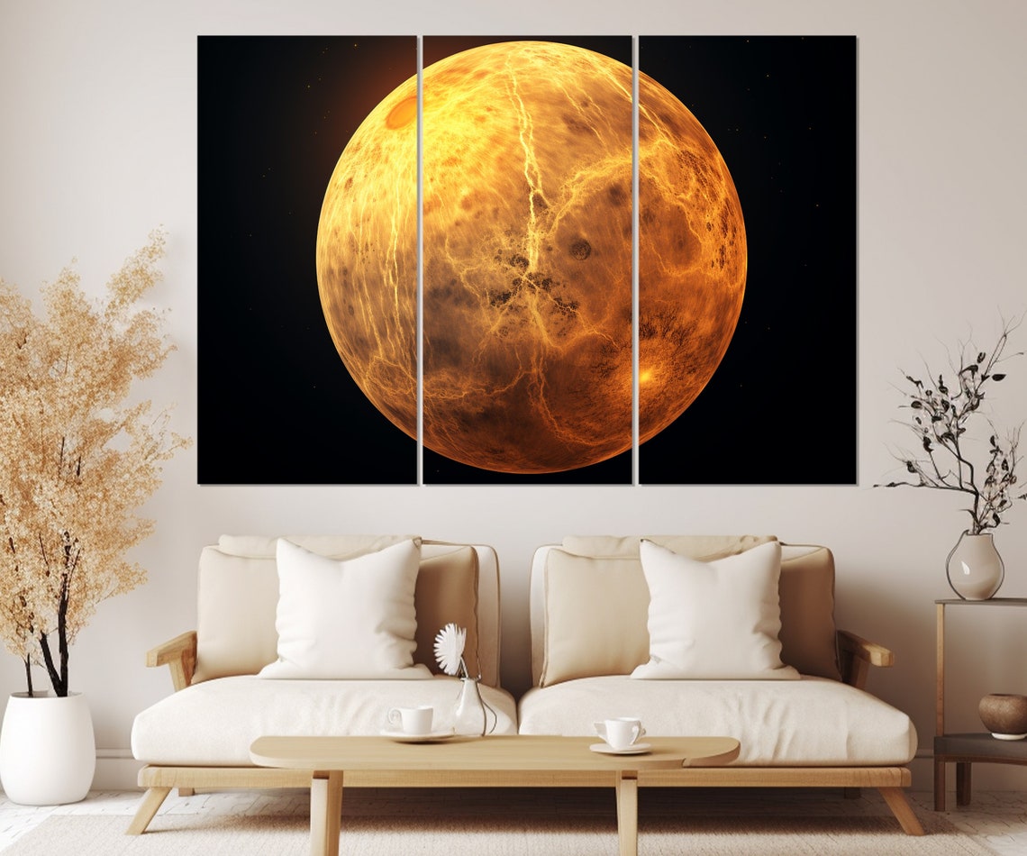 Glowing Orange Venus Planet Dramatic Space Astronomy Wall Art Poster - Image 4