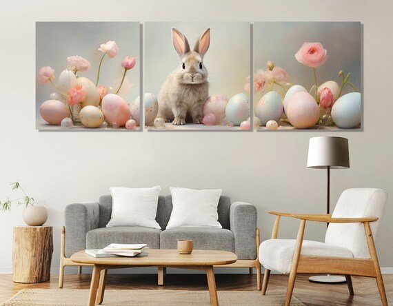 Cute Easter Bunny Painting, Nursery Decor