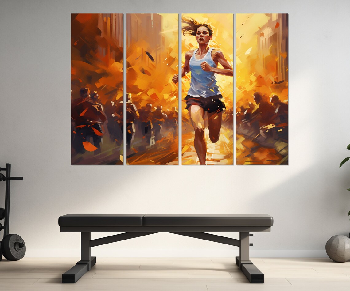Running Abstract Wall Art Print, Motivation Poster - Image 2