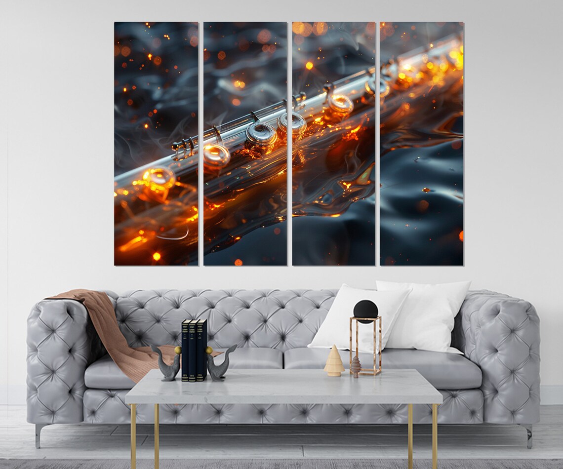 Abstract Flute Painting, Music Class Wall Art Print - Image 3