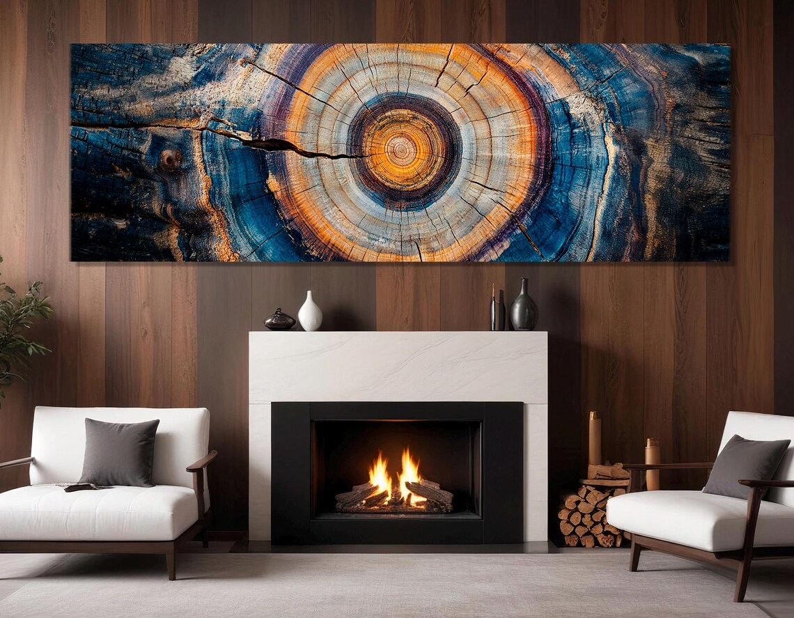 Abstract Tree Rings Wood Texture Wall Art Print