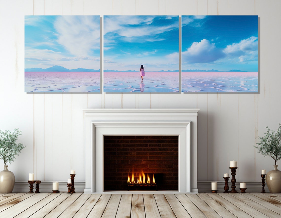 Salar De Uyuni Bolivia Salt Flats Mirror Reflection Blue Sky Poster - Image 4