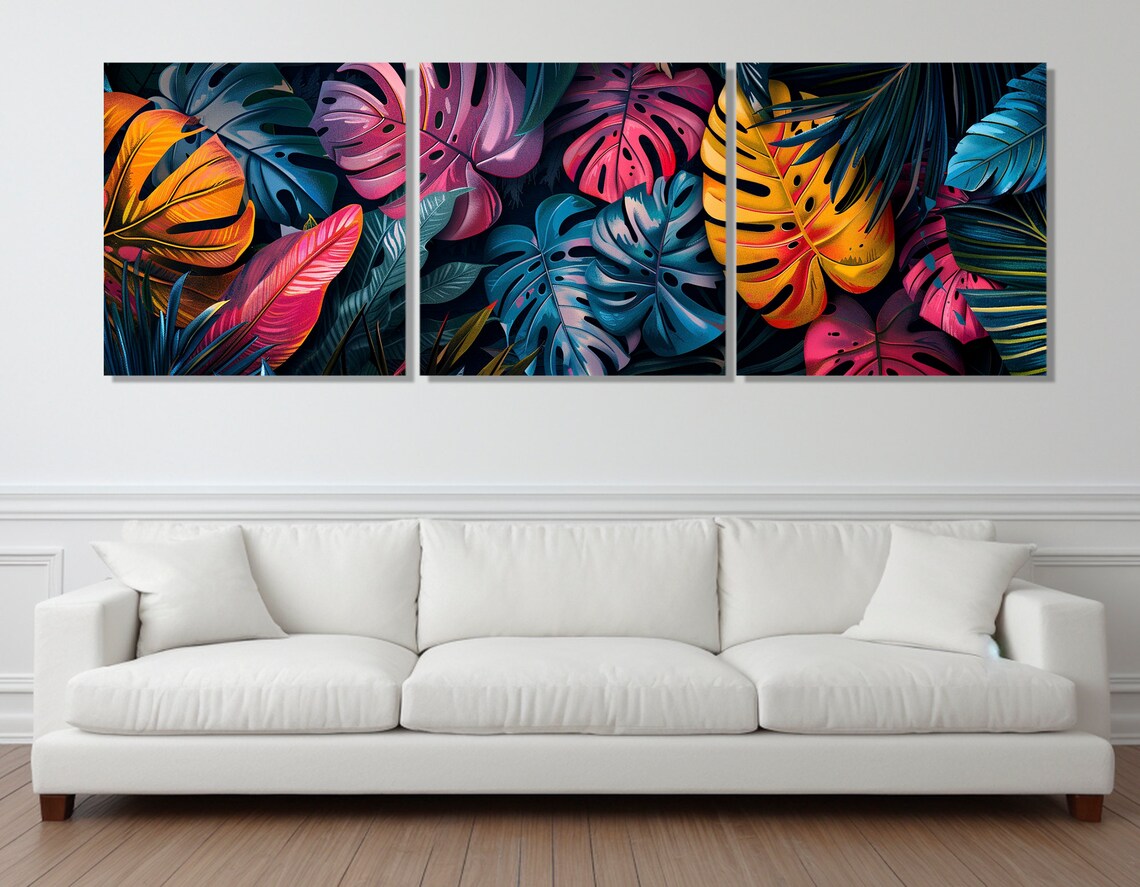 Colorful Tropical Leaves Abstract Tropical Leaf Art Print - Image 4