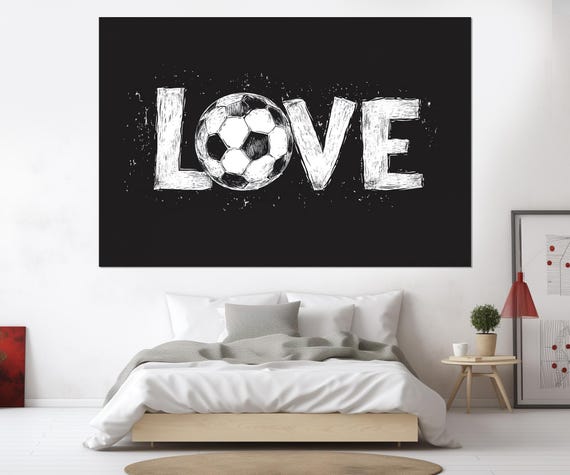 Minimalist Soccer Print Abstract Soccer Painting Soccer Club Wall Decor Soccer Wall Art Sports Bar Decor Framed Ready To Hang