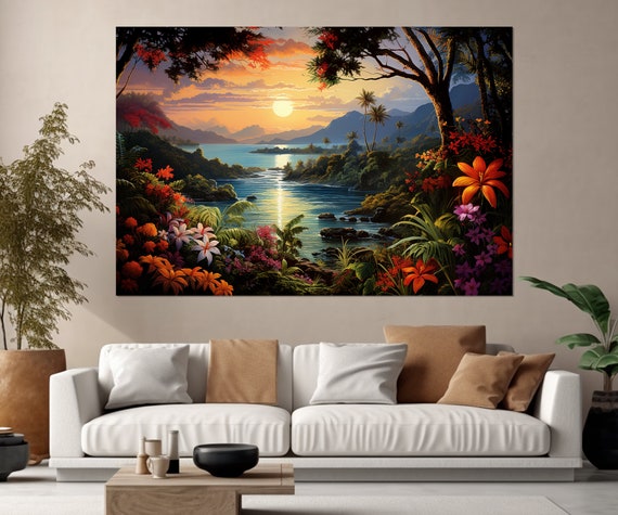 Java Island Painting Print Greater Sunda Islands In Indonesia Wall Art Scenic Java Island Coast Painting Framed And Ready To Hang
