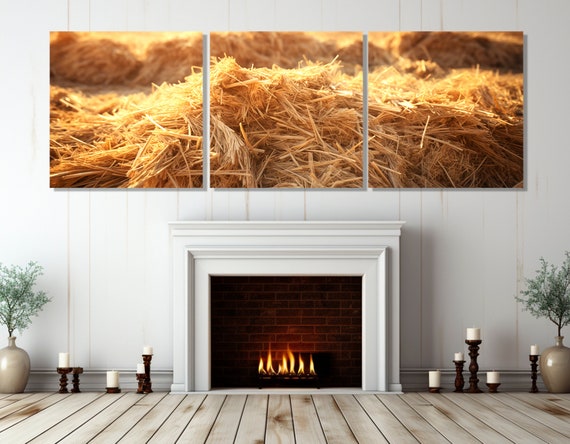 Large Haystack Painting Print Farm Wall Decor Large Farmhouse Wall Art Farmer Gift Hey Print Framed And Ready To Hang
