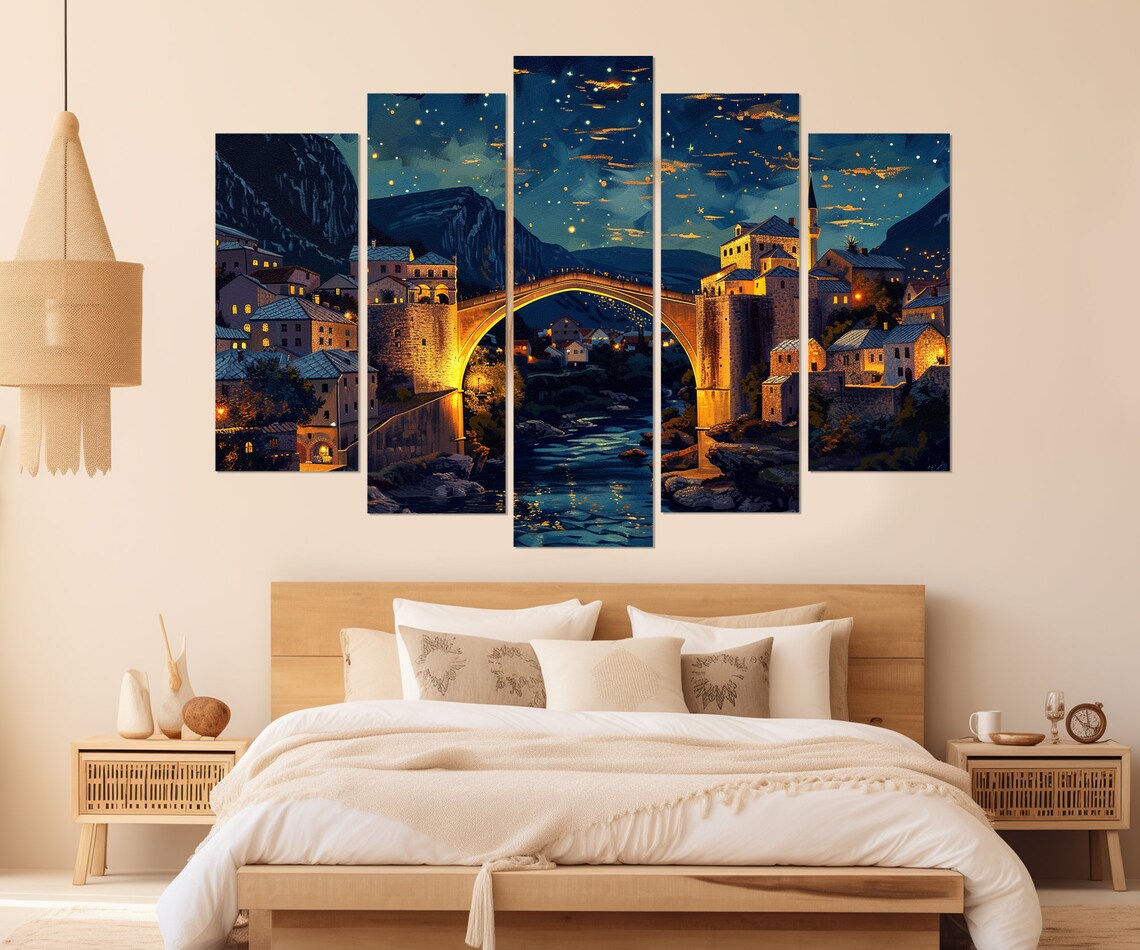 Mostar Bridge Abstract Art Print, Bosnia Travel - Image 4