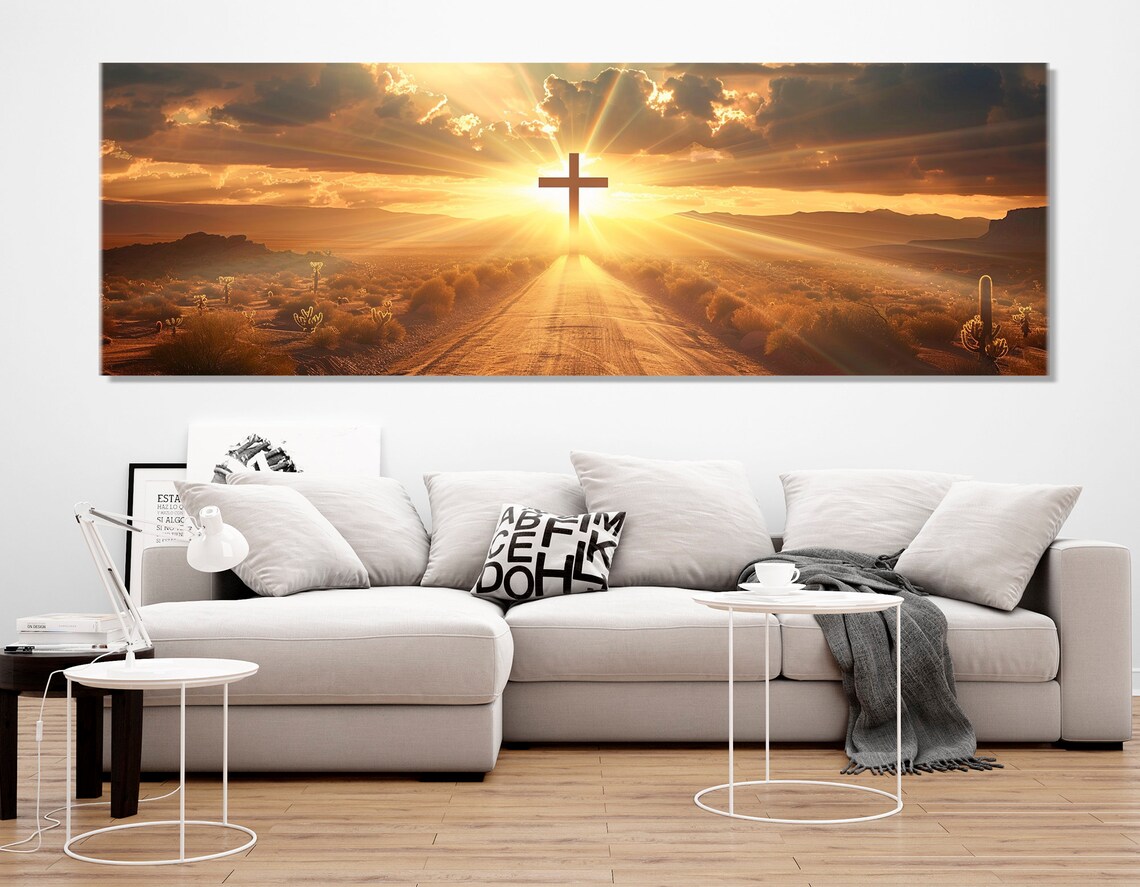 Road To Shining Cross Christian Wall Art Print - Image 4